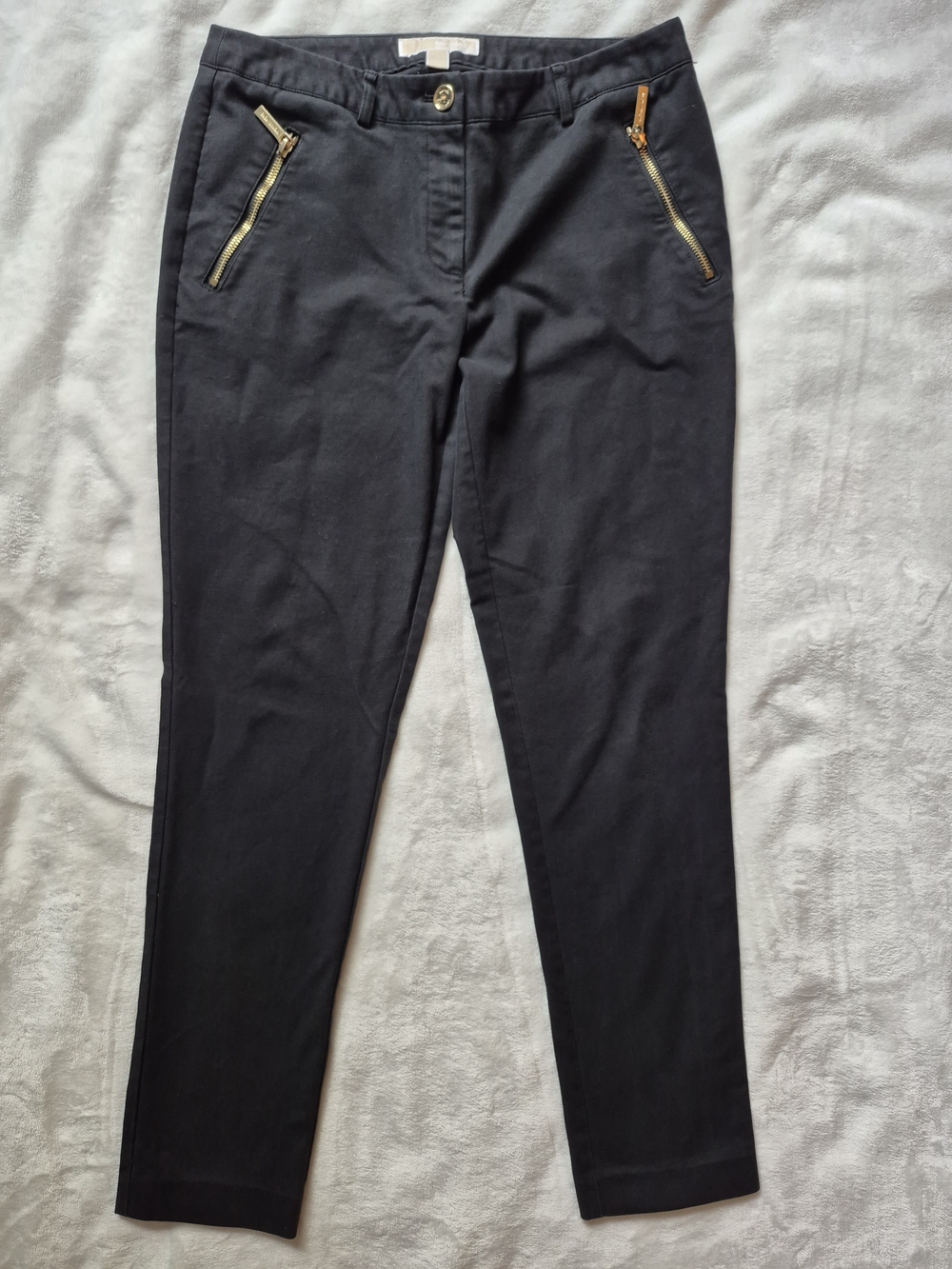 MICHAEL Michael Kors Black Trousers with Gold Zippers
